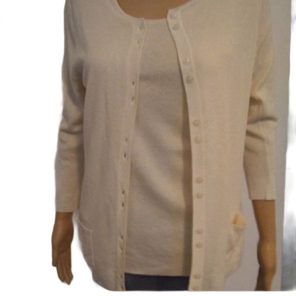 Concept Sweater Two Piece Cardigan Tank Off White Womens Size Medium - Picture 1 of 8